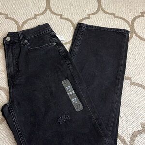 GAP 90’s loose high rise organic cotton washed Black distressed Jeans, size 27